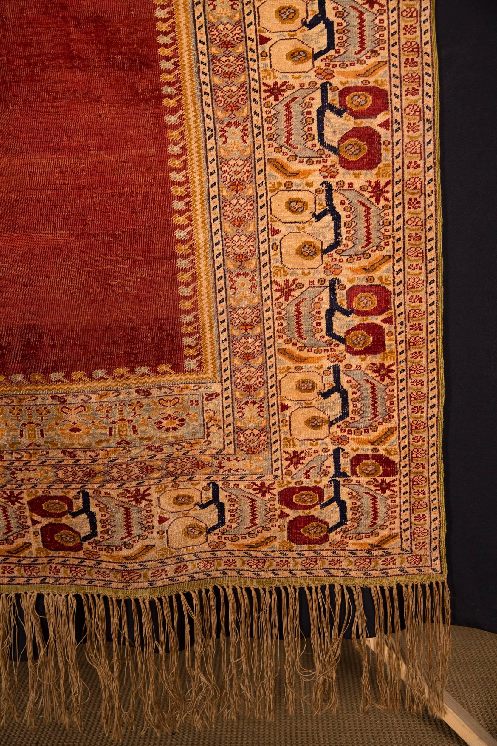 Beautiful Antique Silk Carpet, circa 1900 3