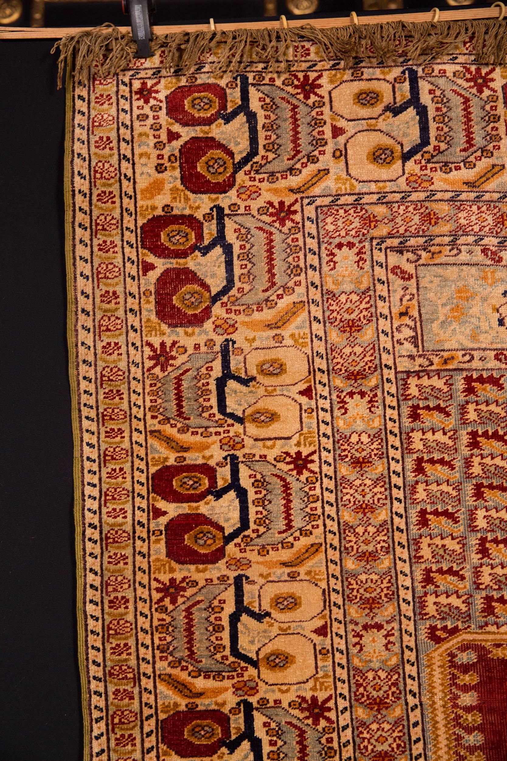 Beautiful Antique Silk Carpet, circa 1900 1