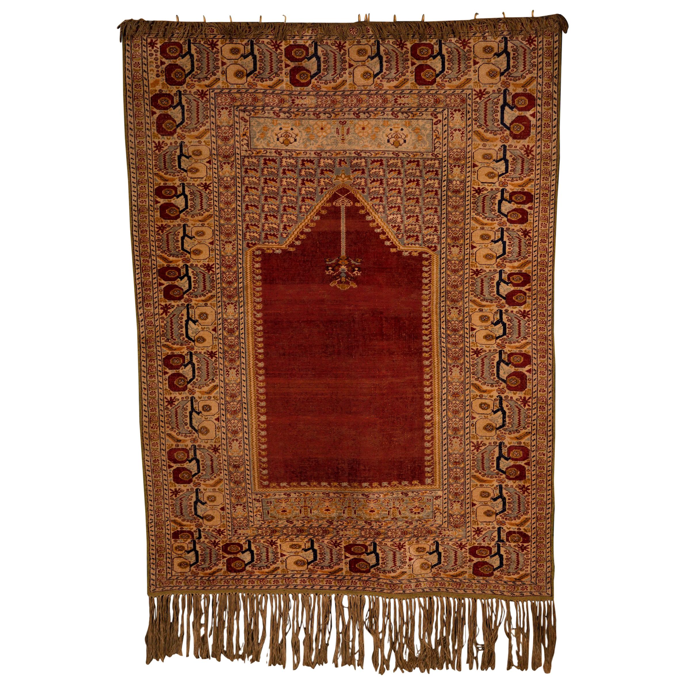 Beautiful Antique Silk Carpet, circa 1900