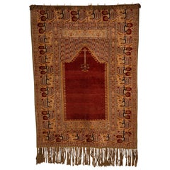 Beautiful Antique Silk Carpet, circa 1900