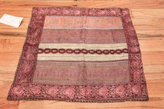 Beautiful Antique Silk Persian Kerman Textile 2' x 2'