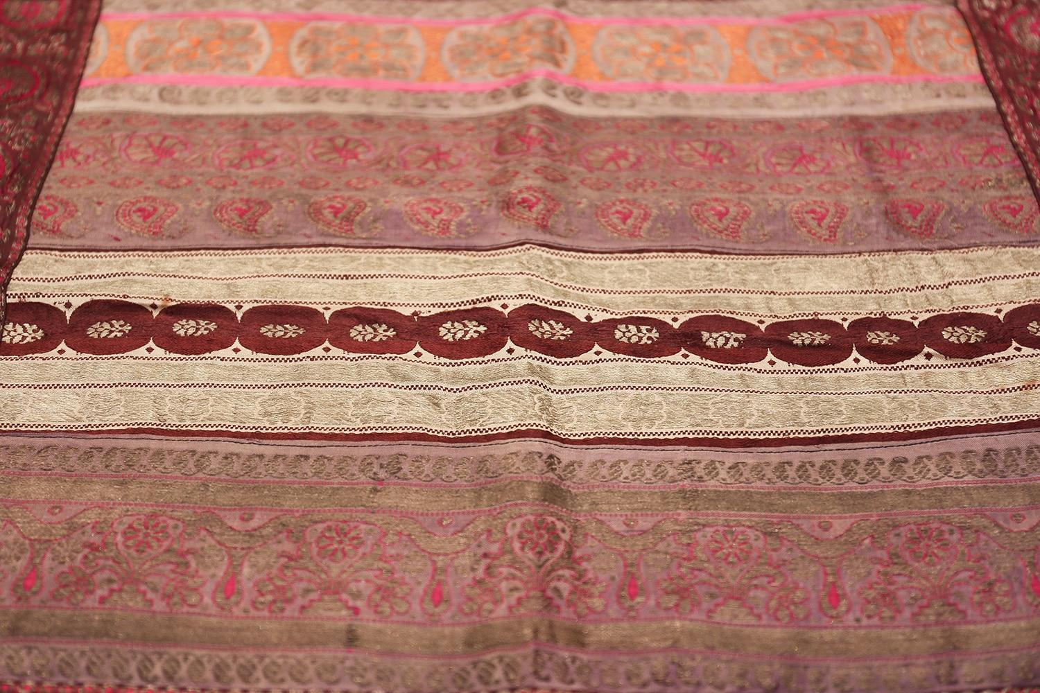 20th Century Beautiful Antique Silk Persian Kerman Textile 2' x 2' For Sale