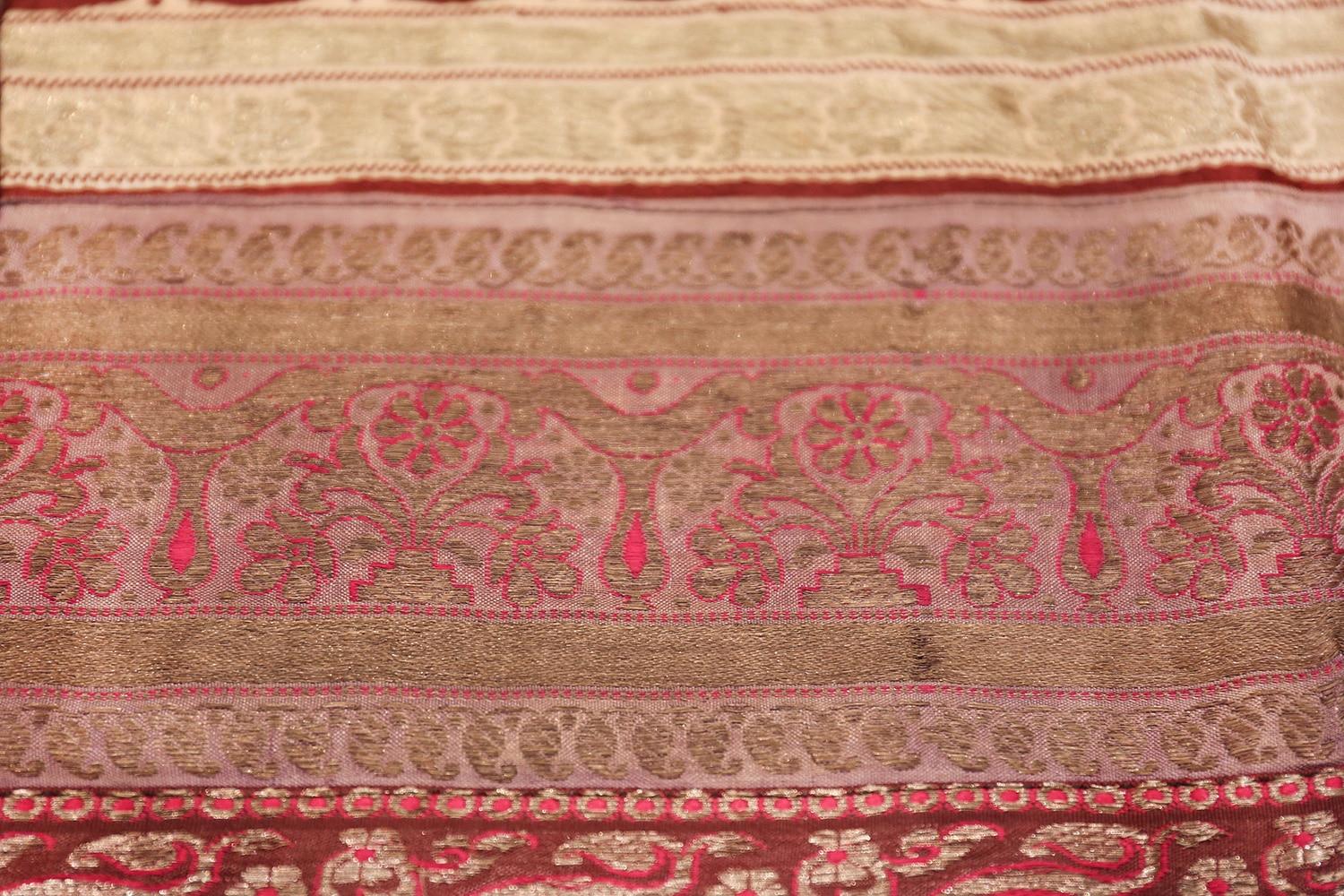 Beautiful Antique Silk Persian Kerman Textile 2' x 2' For Sale 1