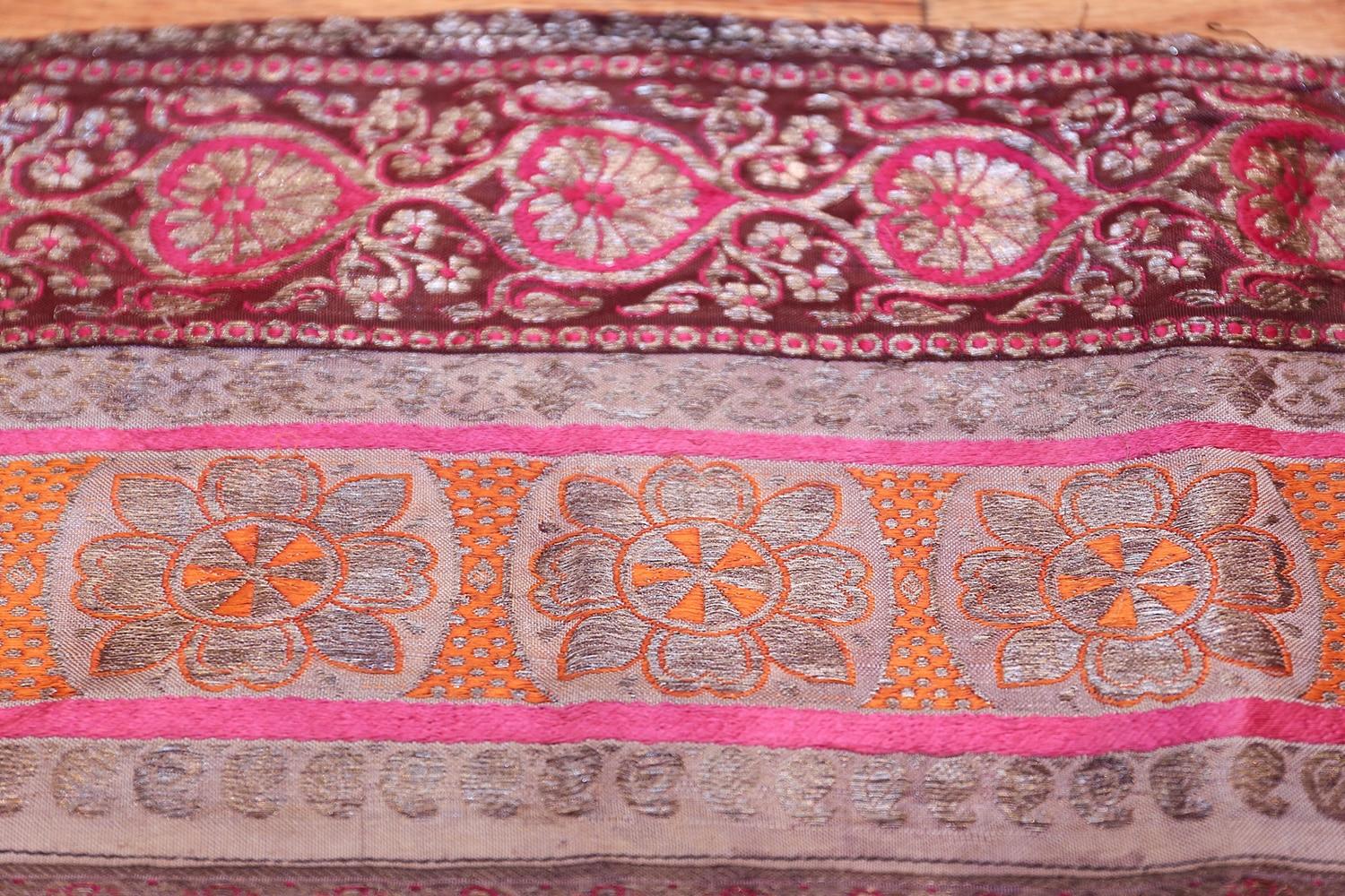 Beautiful Antique Silk Persian Kerman Textile 2' x 2' For Sale 2