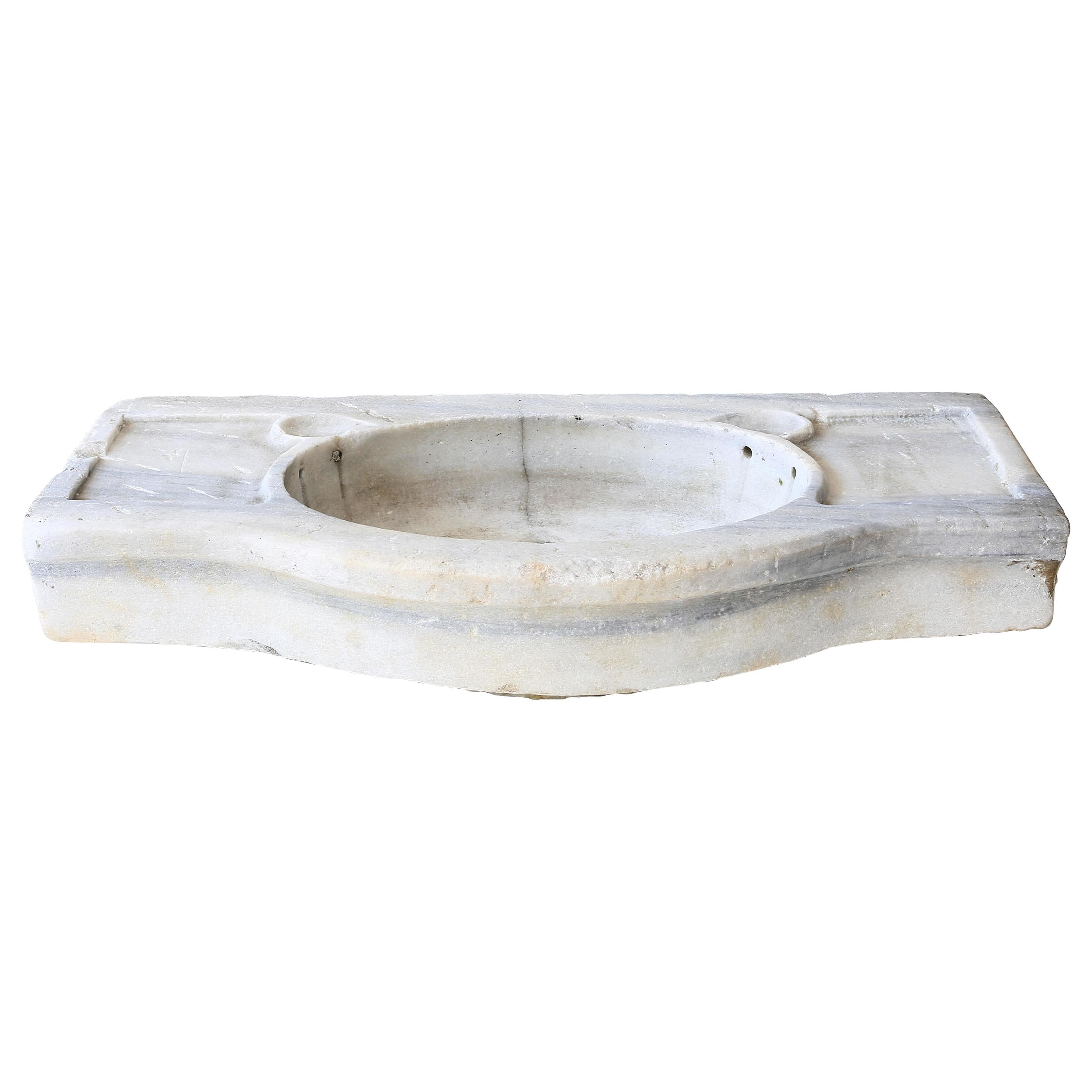 Beautiful Antique Sink of Carrara Marble