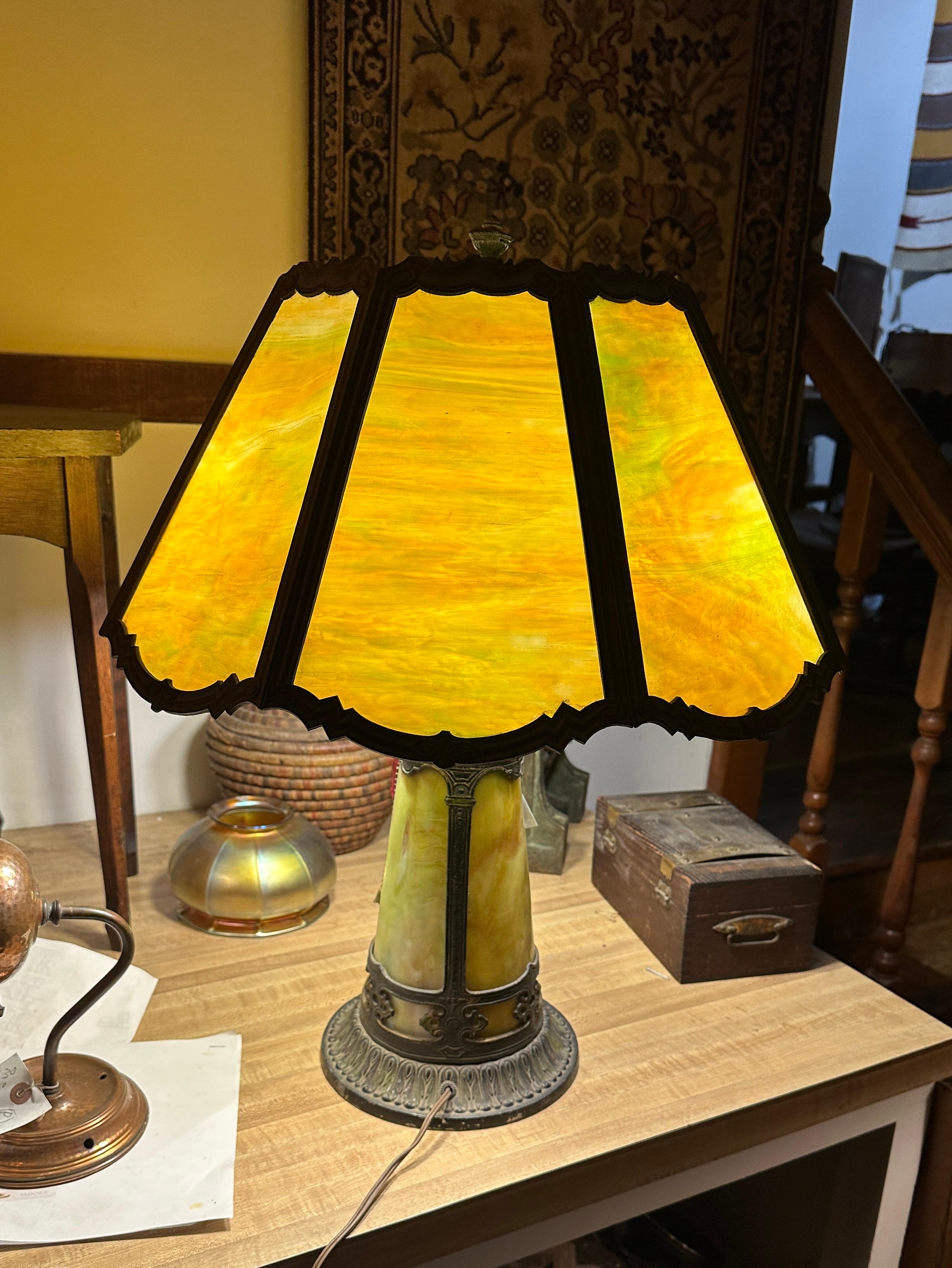 Magnifique lampe de bureau ancienne en verre delag - W8339 en vente 12