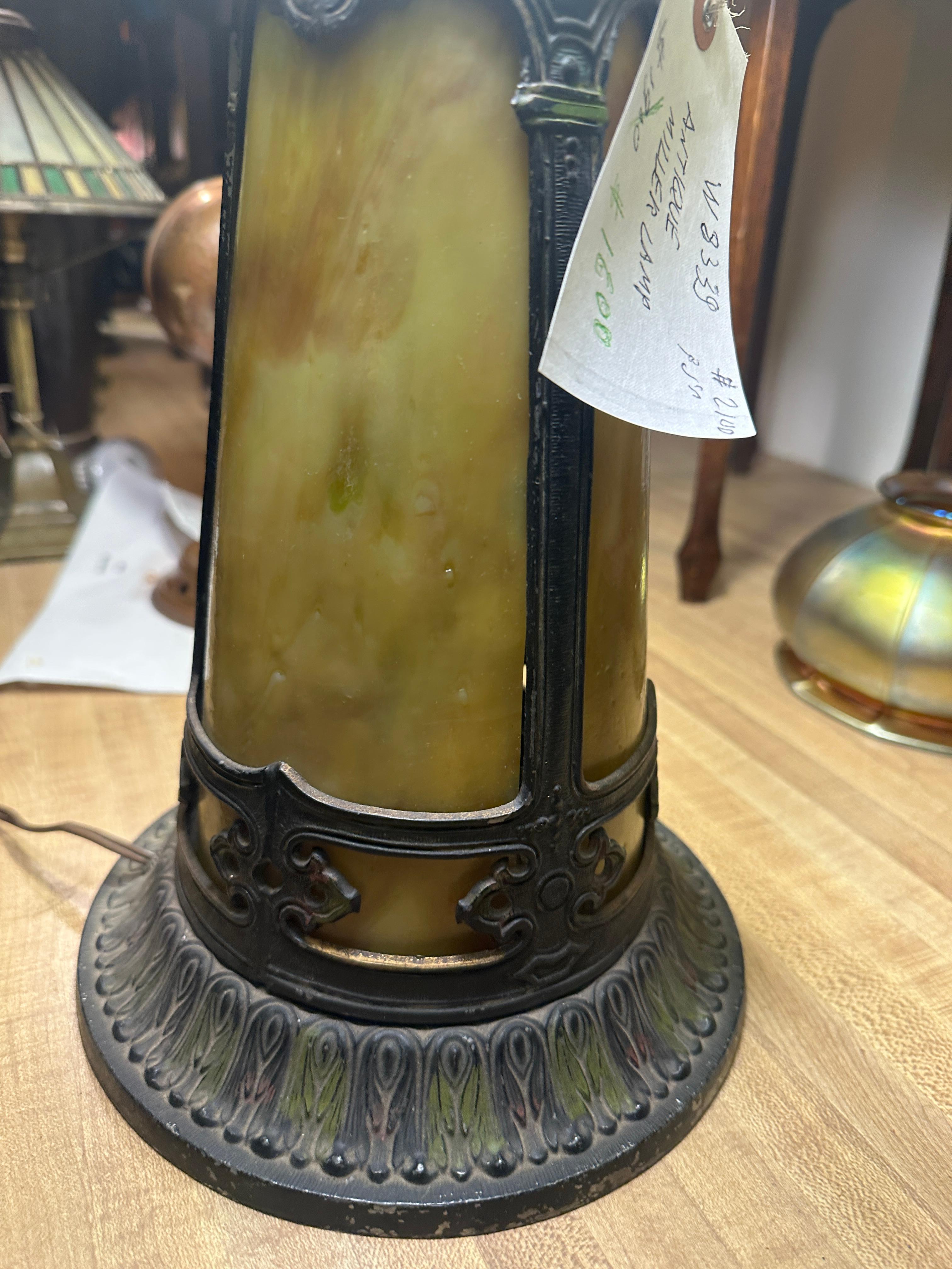 20ième siècle Magnifique lampe de bureau ancienne en verre delag - W8339 en vente