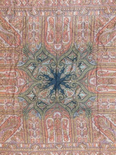 Beautiful Antique Square French Kashmir Shawl