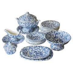 Beautiful Antique Staffordshire pottery Child's Dinner Service Toy's Set. 1880's