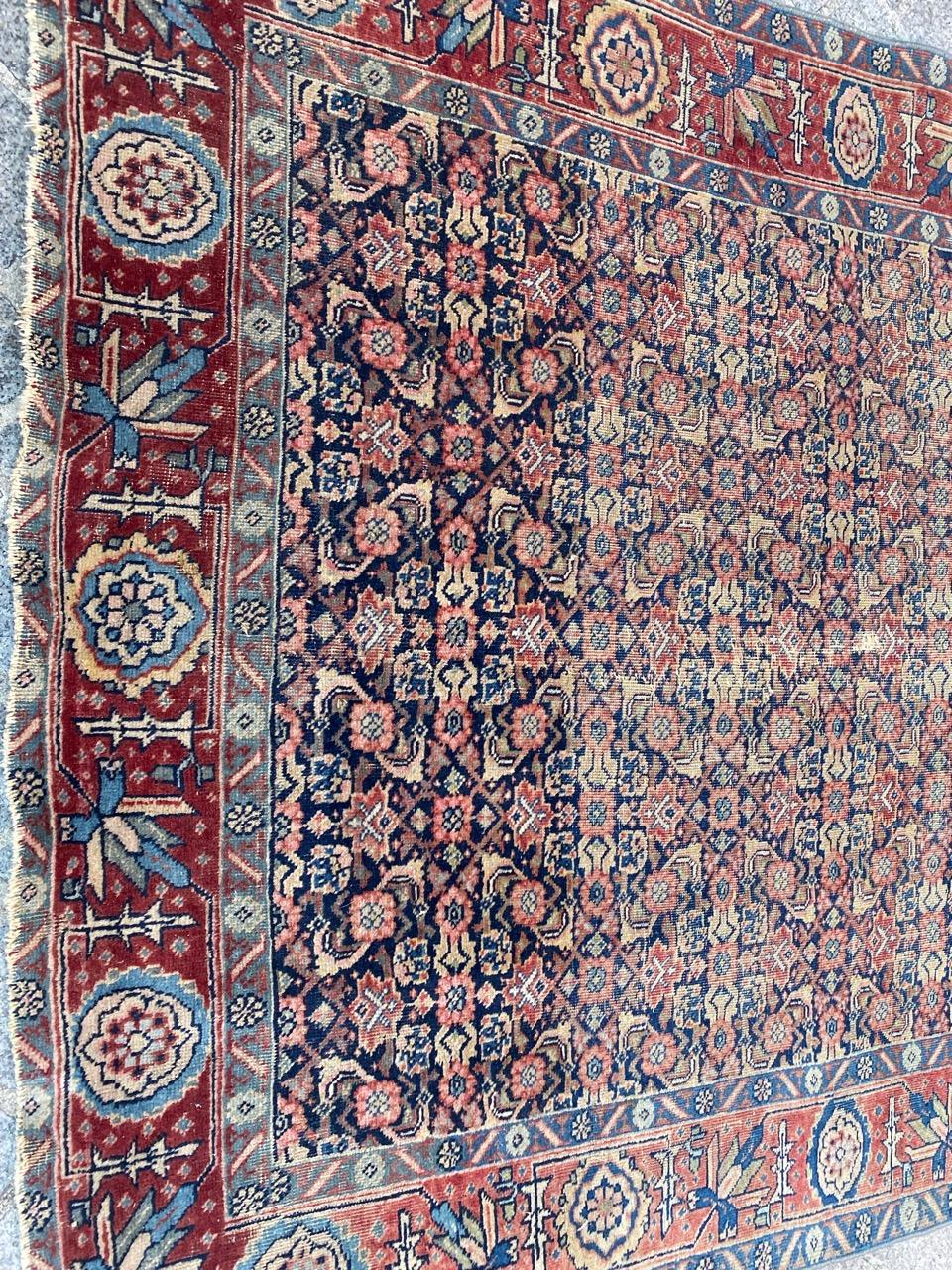 Pretty late 19th century Tabriz rug with beautiful design and nice natural colors, entirely hand knotted with wool velvet on cotton foundation.

✨✨✨
