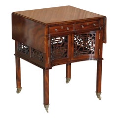 Beautiful Antique Thomas Chippendale Style Extending Hardwood Occasional Table