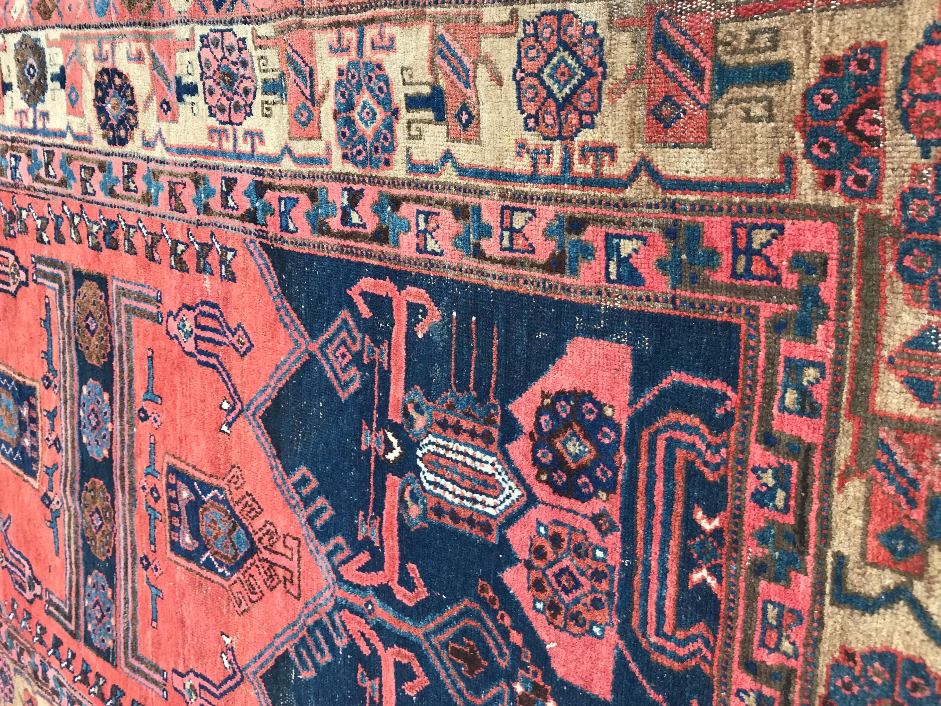 Bobyrug’s Beautiful Antique Tribal Kurdish Rug For Sale 6