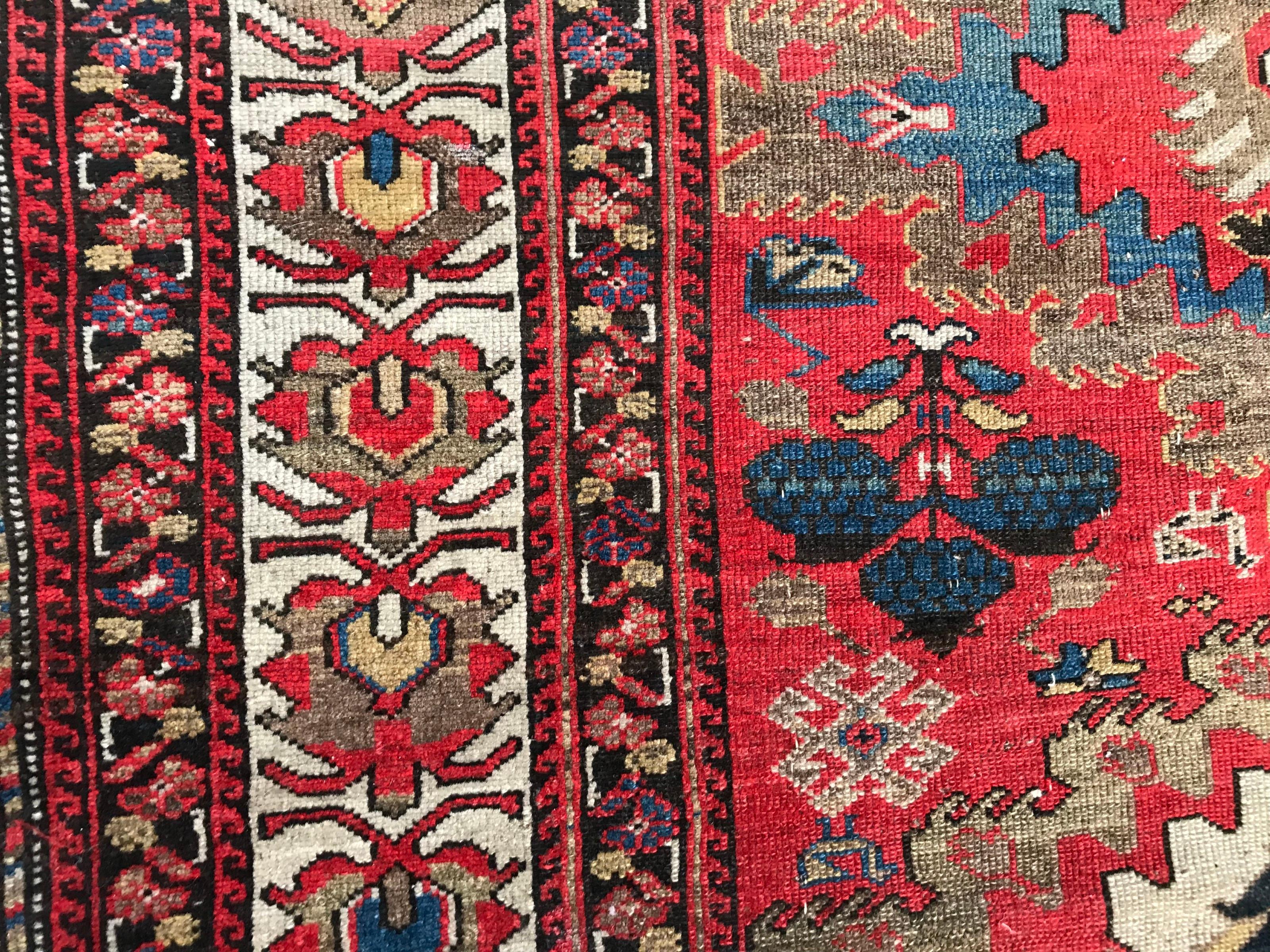 Hand-Knotted Beautiful Antique Tribal Malayer Style Rug For Sale