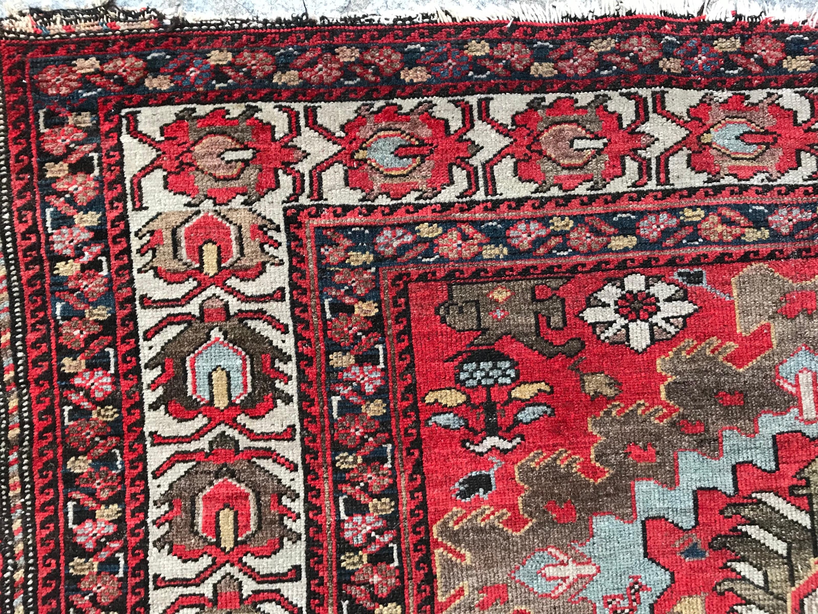 Wool Beautiful Antique Tribal Malayer Style Rug For Sale