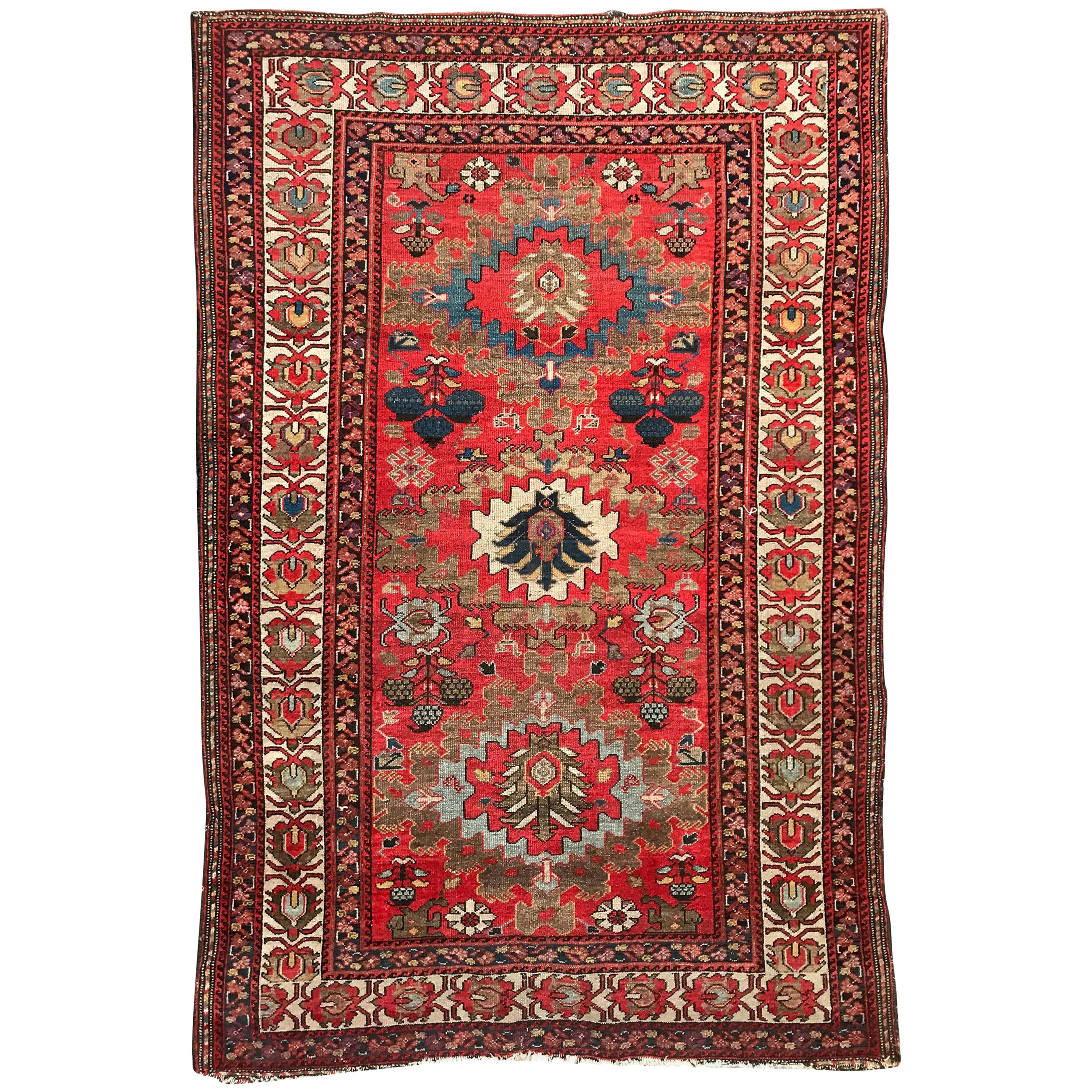 Beautiful Antique Tribal Malayer Style Rug For Sale