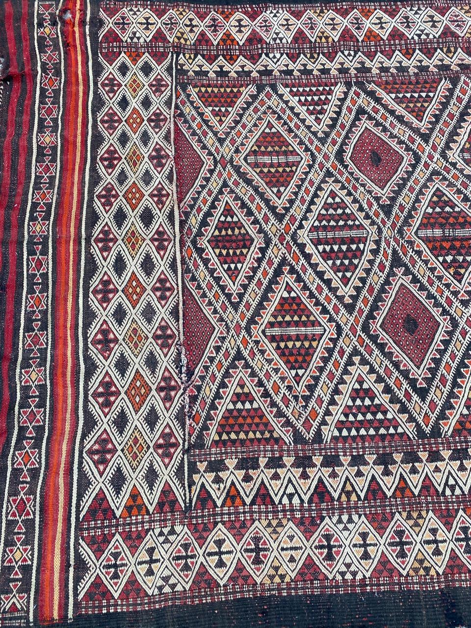 Hand-Woven Beautiful Antique Tribal Moroccan Kilim For Sale