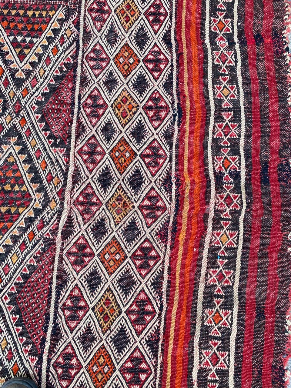 Beautiful Antique Tribal Moroccan Kilim For Sale 1
