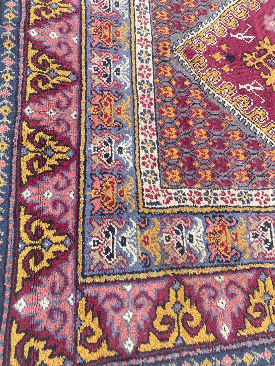 Wool Beautiful Antique Tunisian Kairouan Rug For Sale