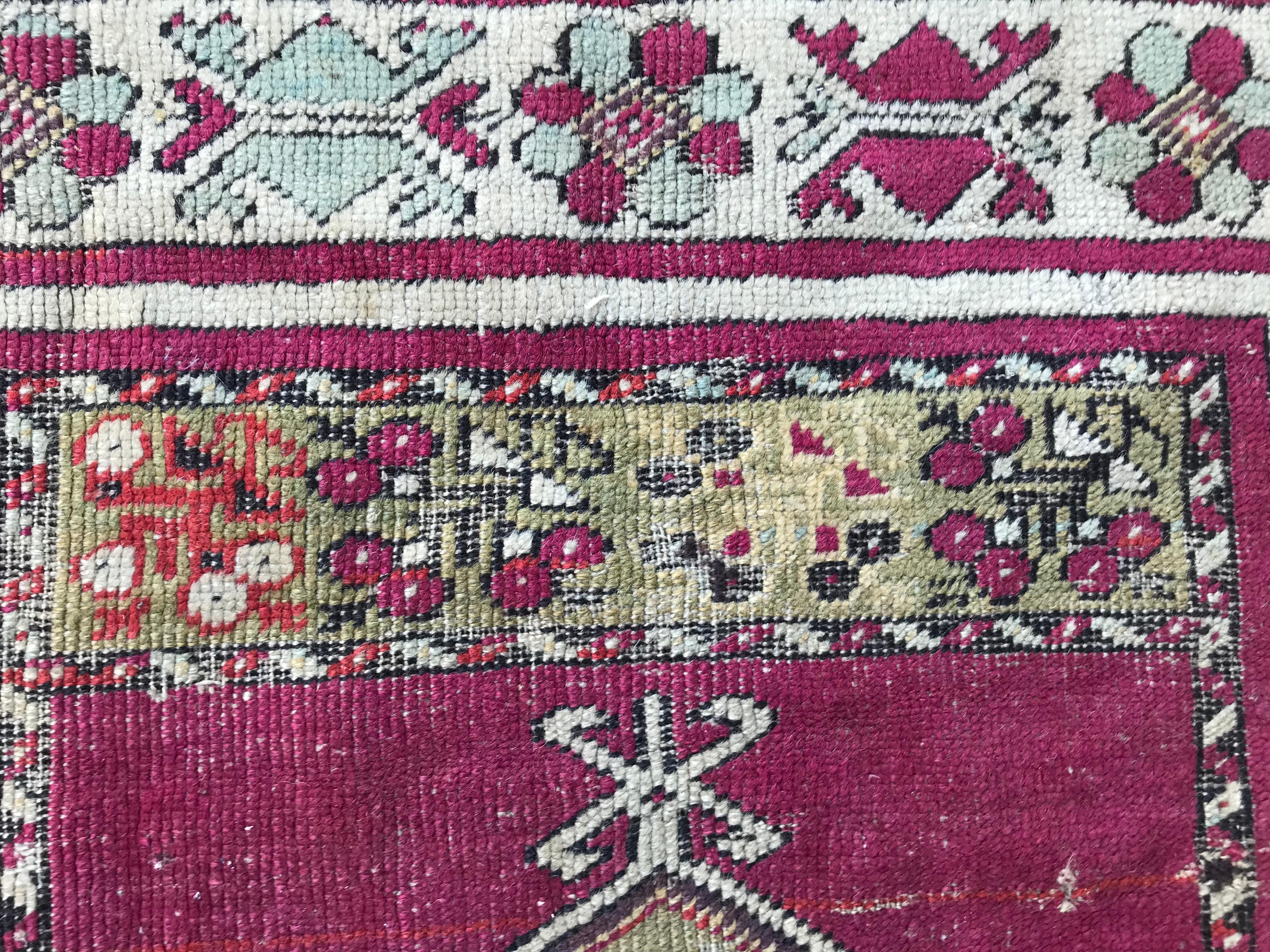 19th Century Beautiful Antique Turkish Anatolian Prayer Rug