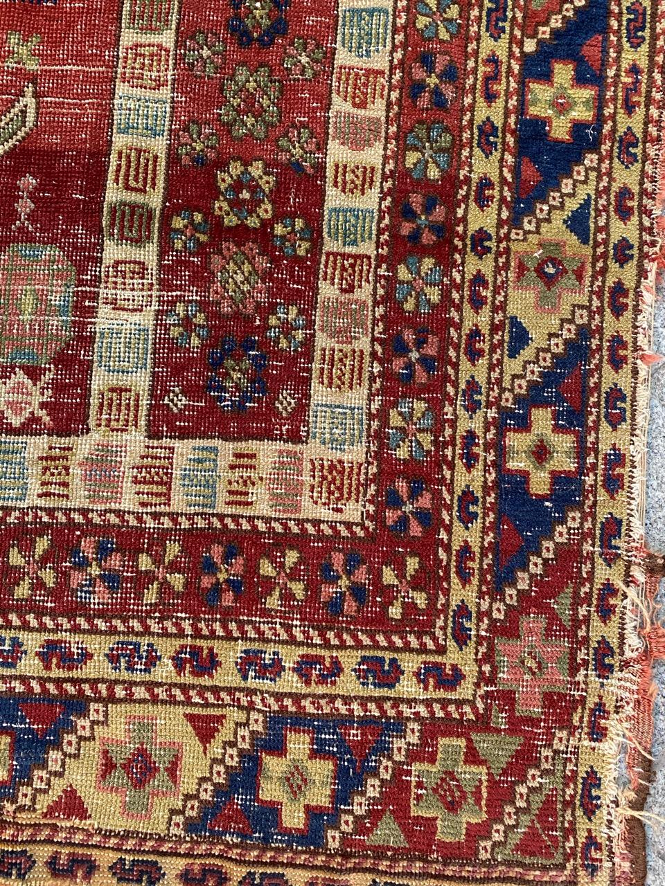 Bobyrug’s Beautiful Antique Turkish Sparta Rug In Fair Condition For Sale In Saint Ouen, FR