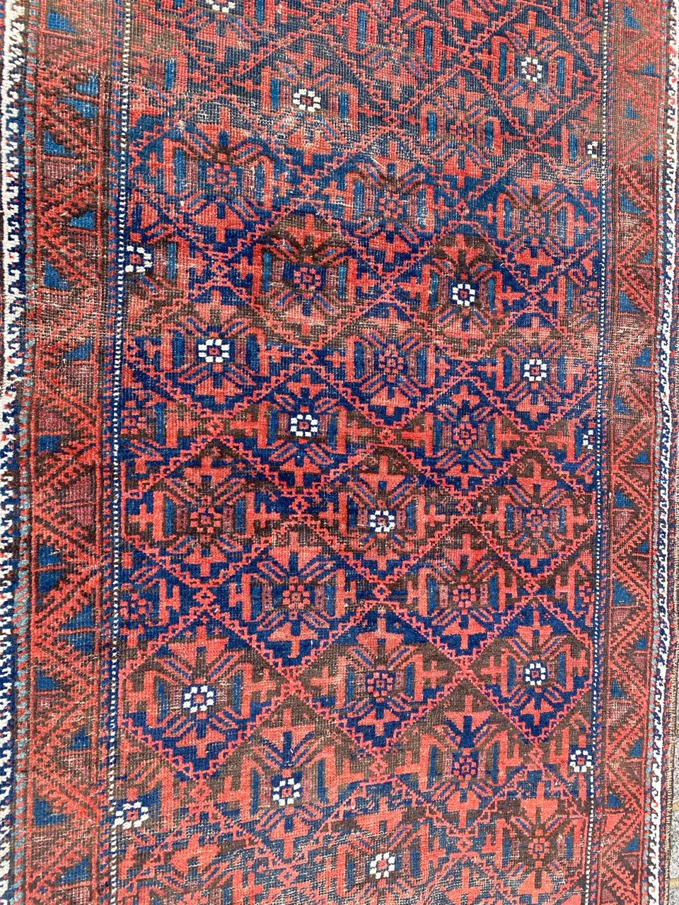 Bobyrug's Beautiful Antique Turkmen Baluch Afghan Rug im Angebot 3