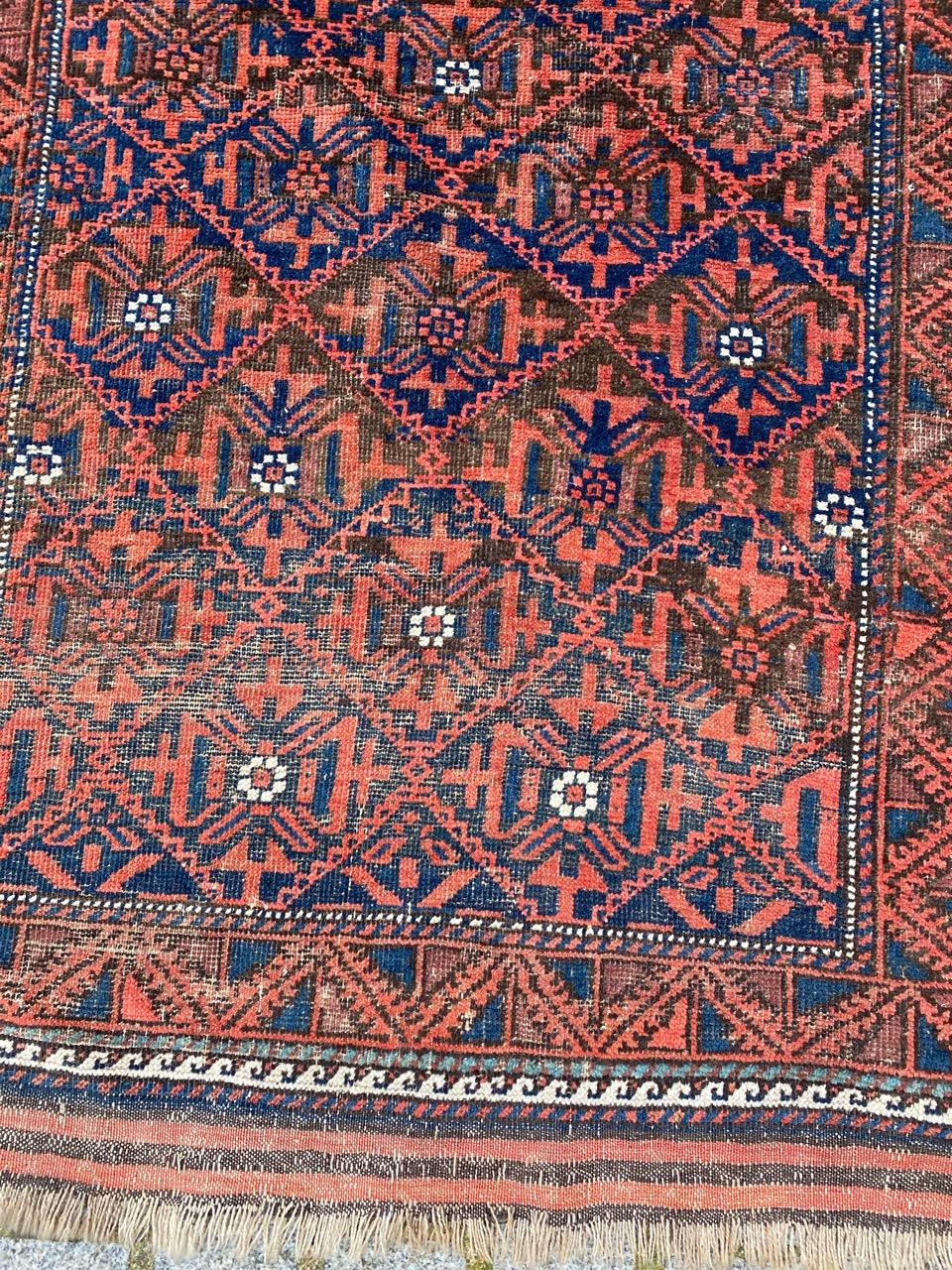 Hand-Knotted Beautiful Antique Turkmen Baluch Afghan Rug