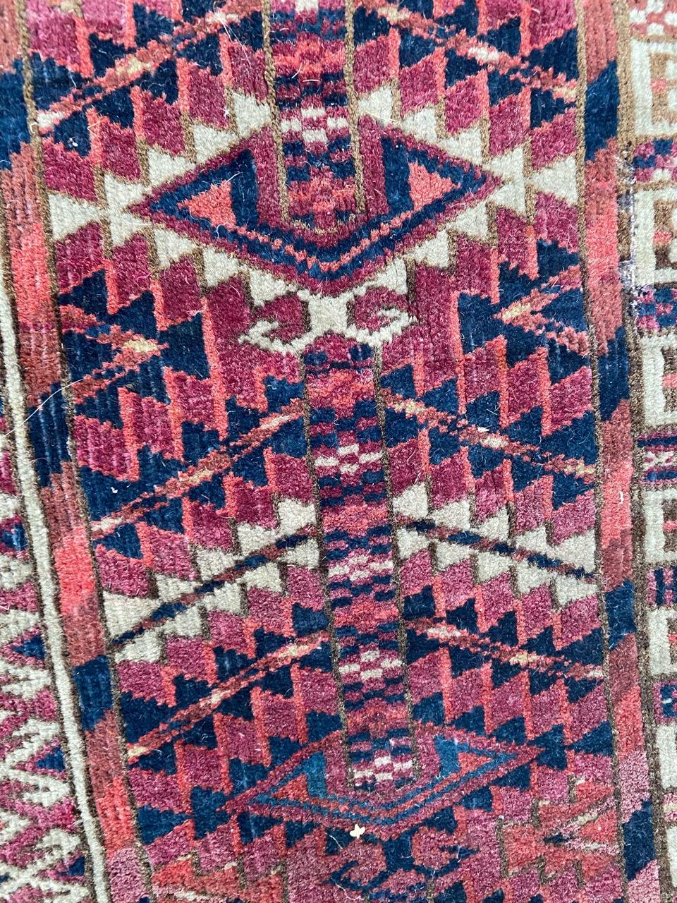 Beautiful Antique Turkmen Hatchlou Square Rug 2