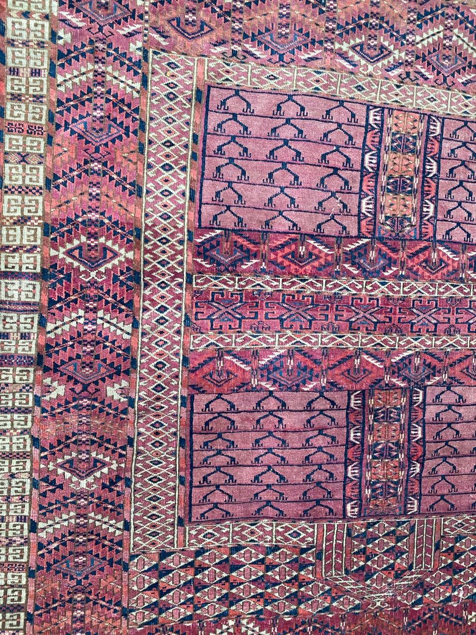 Afghan Beautiful Antique Turkmen Hatchlou Square Rug