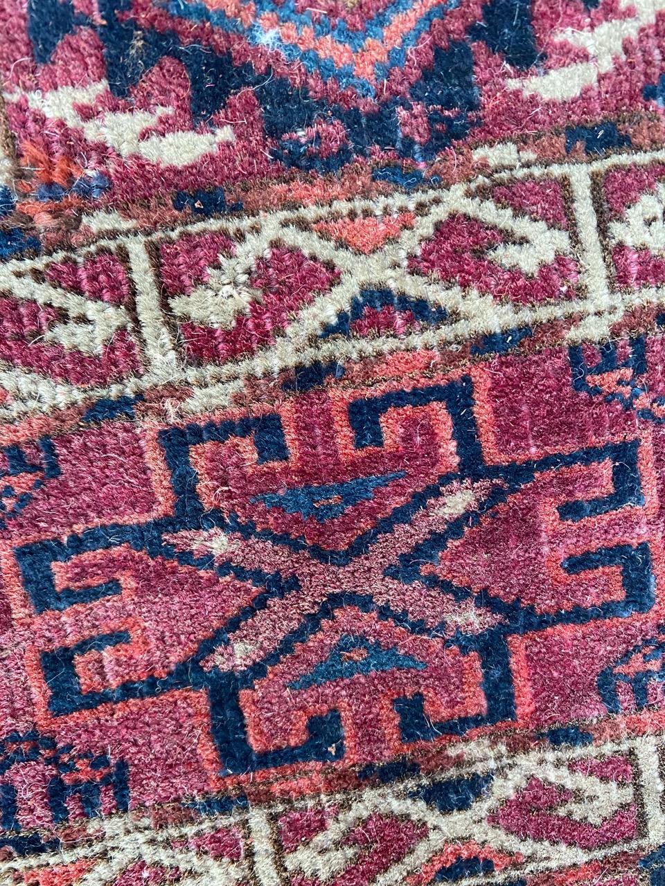 Wool Beautiful Antique Turkmen Hatchlou Square Rug