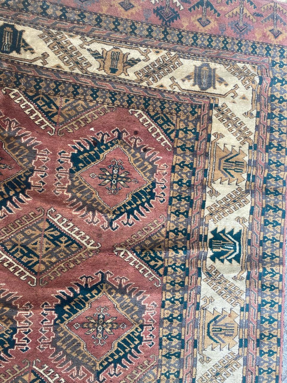 20ième siècle Magnifique tapis turkmène ancien Tekke en vente