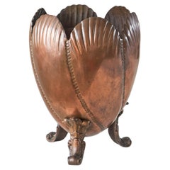 Beautiful Antique Vase or Wine Cooler in Patinated Copper 19th Century
