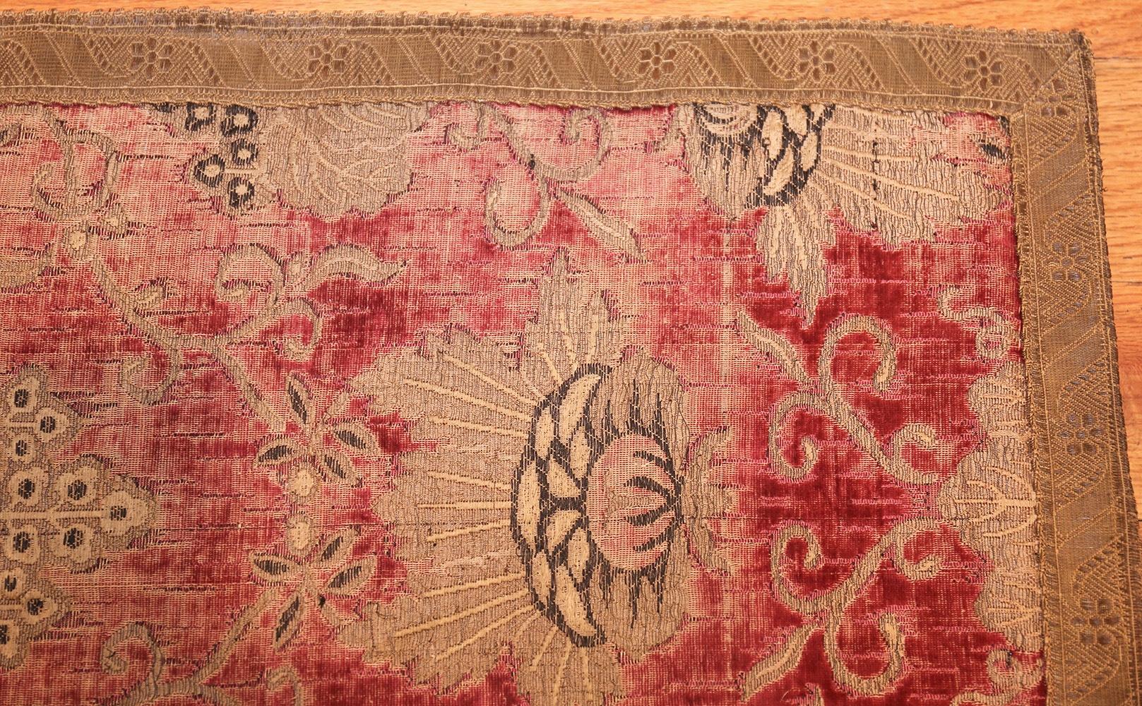 18th Century and Earlier Beautiful Antique Velvet Italian Textile 3'1