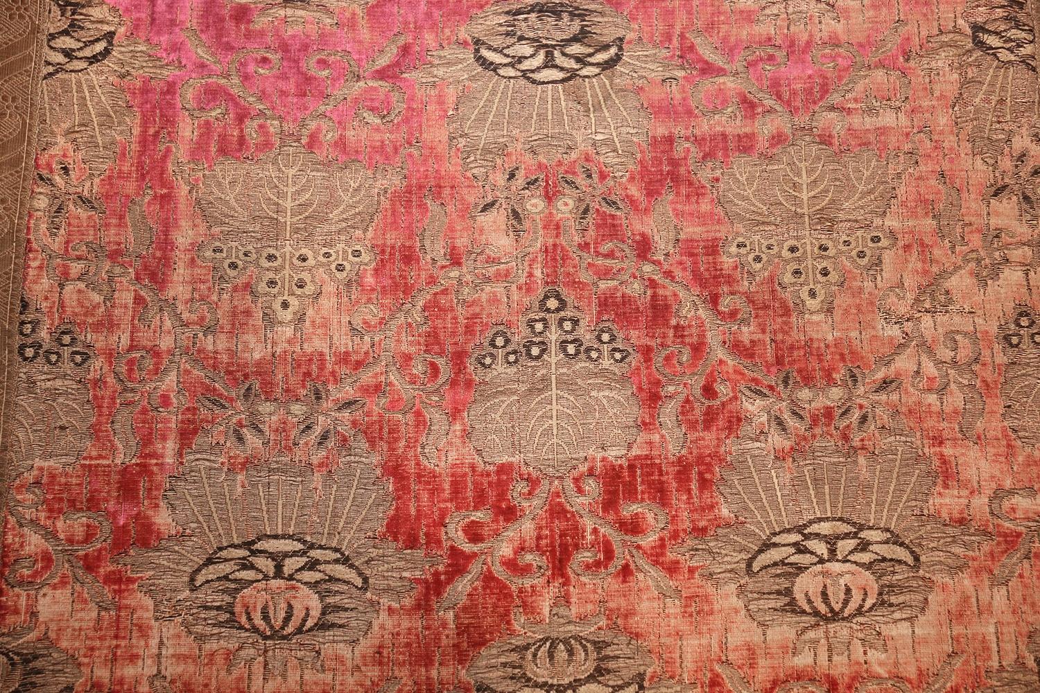 Wool Beautiful Antique Velvet Italian Textile 3'1