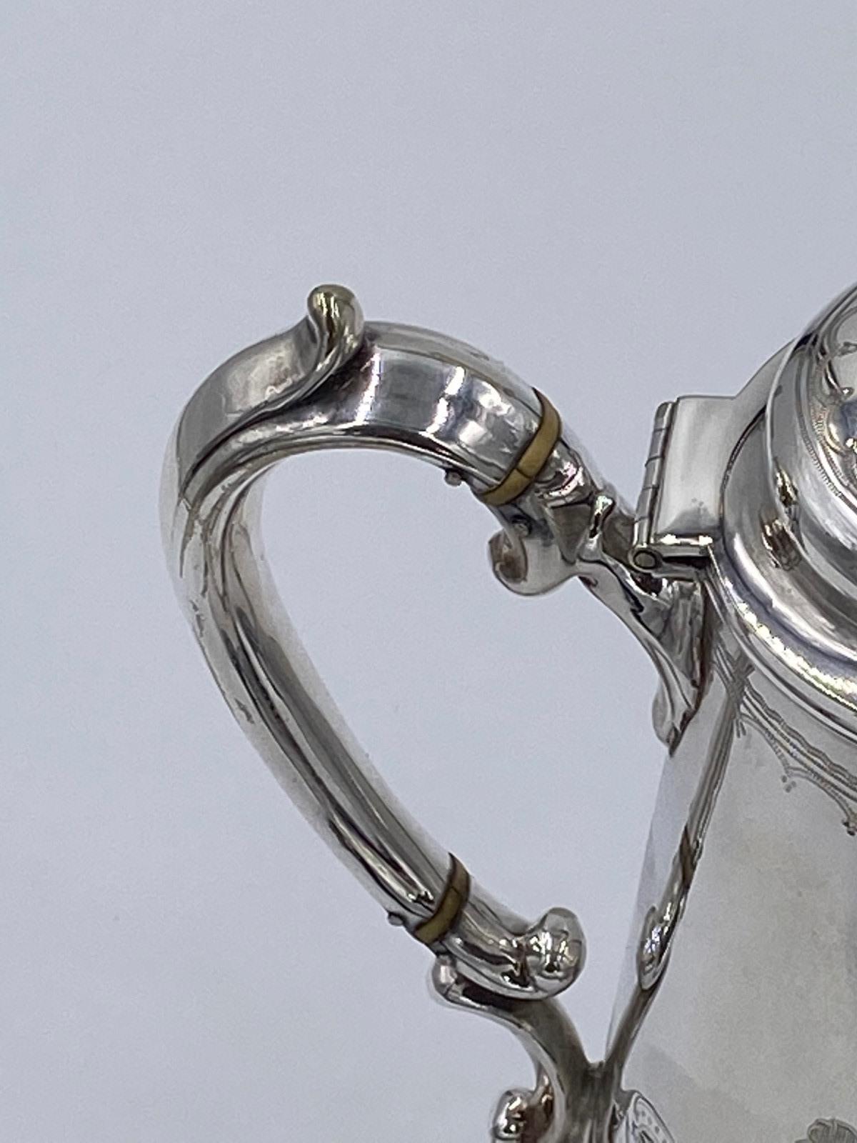 Placcato argento Bellissimo servizio da tè e caffè antico vittoriano placcato in argento in vendita