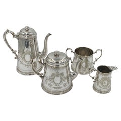 Beautiful Antique Victorian Silver Plated Tea & Coffee Service