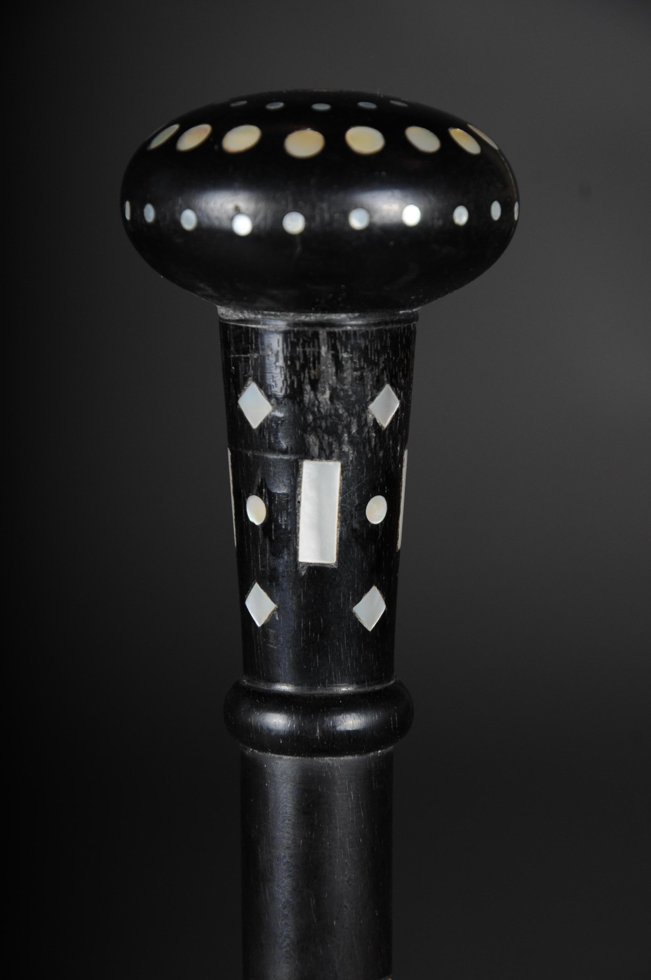 Beautiful Antique Walking Stick / Strolling Stick with Mother of Pearl, 1900 In Good Condition For Sale In Berlin, DE