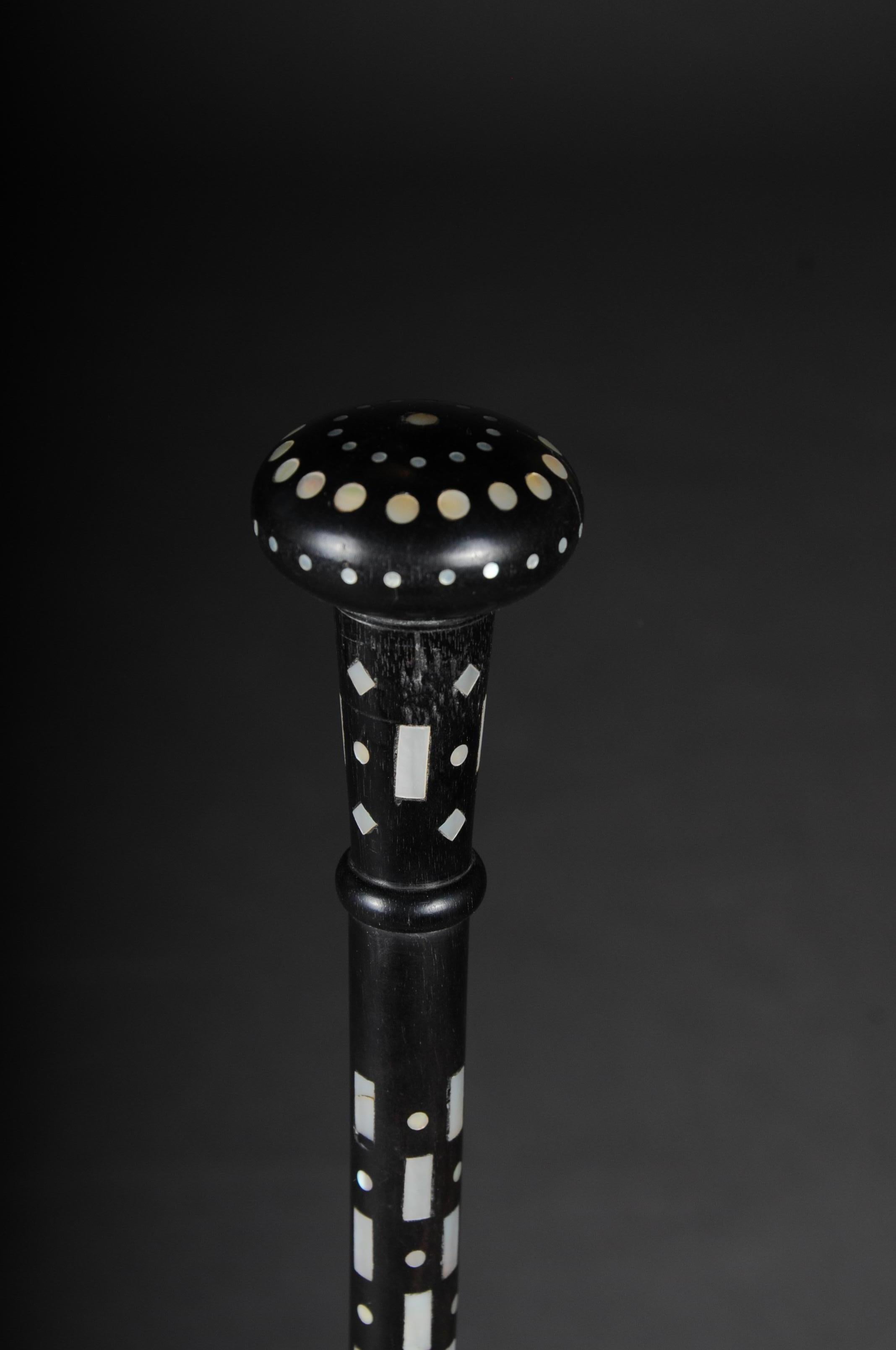 Early 20th Century Beautiful Antique Walking Stick / Strolling Stick with Mother of Pearl, 1900 For Sale