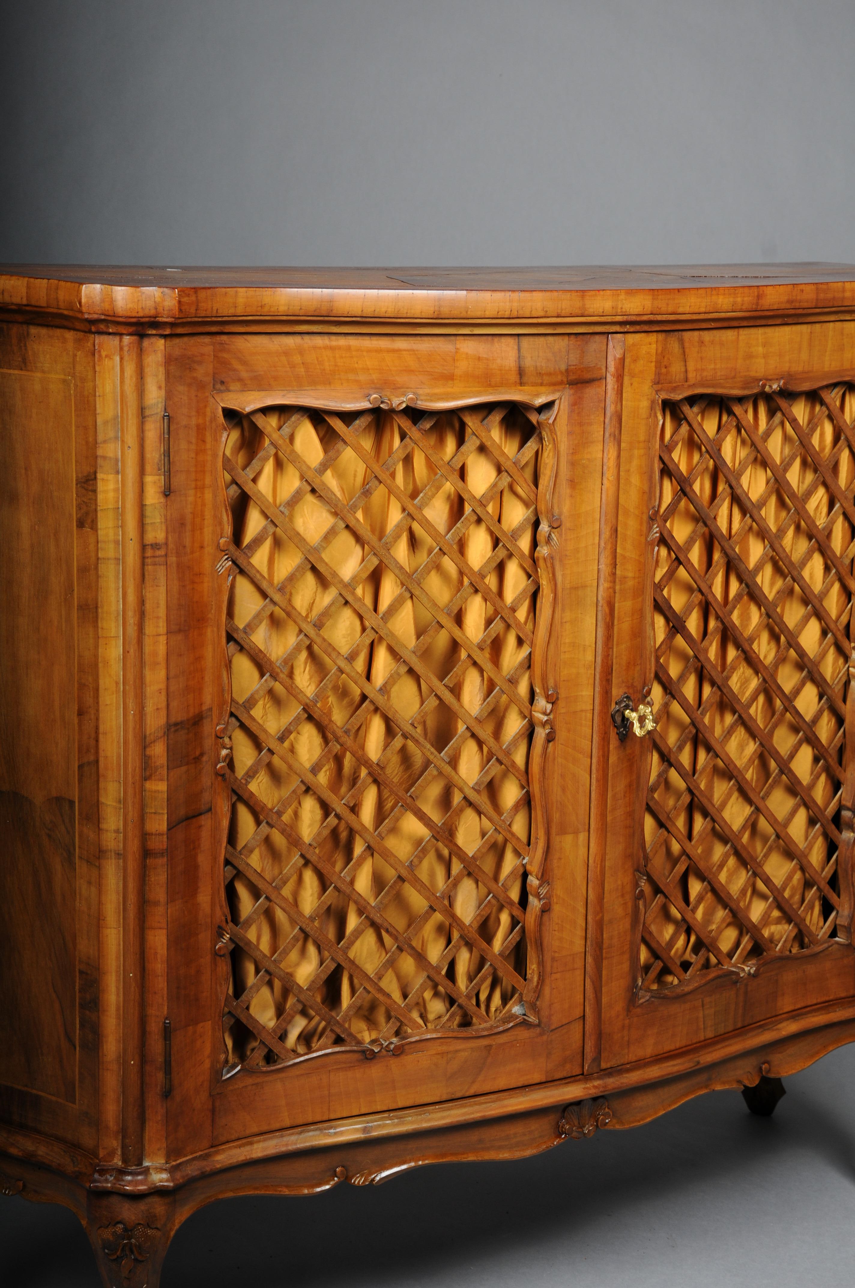 Wood Beautiful antique wall cabinet/hall cabinet, 20th century. Walnut root veneer. For Sale