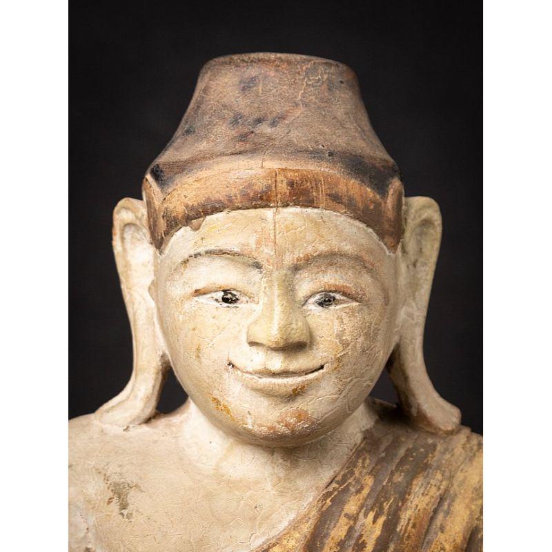 Beautiful Antique Wooden Burmese Buddha from Burma For Sale 6