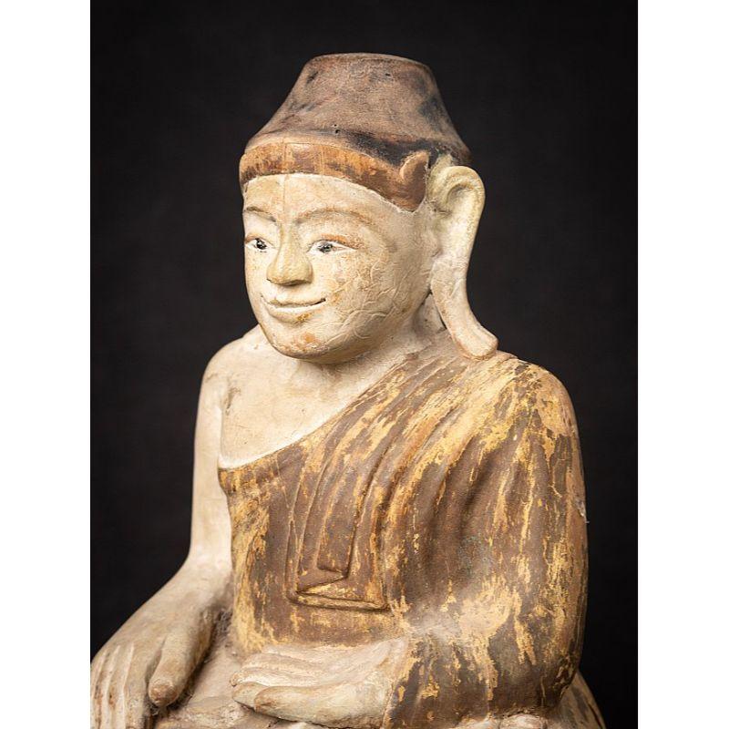 Beautiful Antique Wooden Burmese Buddha from Burma For Sale 7