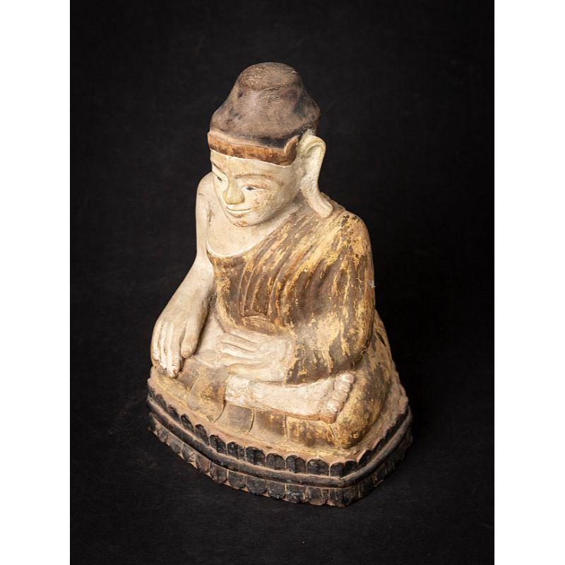 Beautiful Antique Wooden Burmese Buddha from Burma For Sale 9