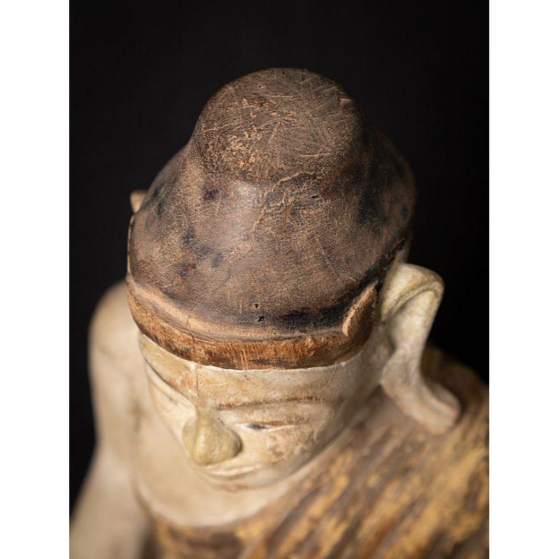 Beautiful Antique Wooden Burmese Buddha from Burma For Sale 10