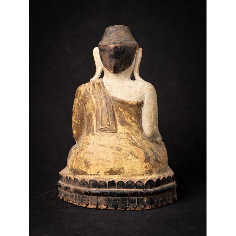 19th Century Beautiful Antique Wooden Burmese Buddha from Burma For Sale