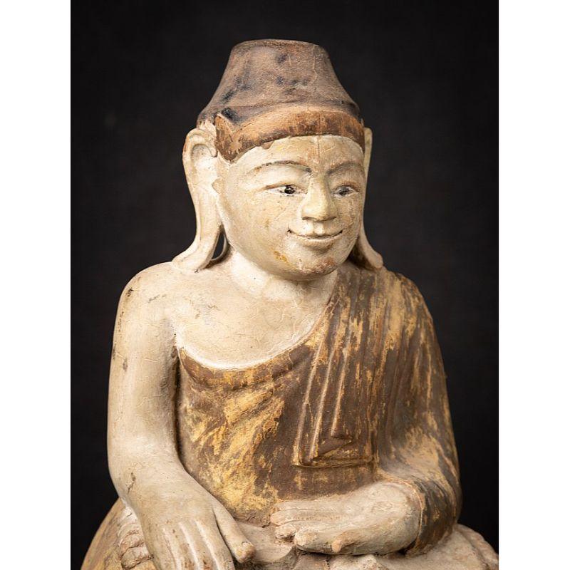Beautiful Antique Wooden Burmese Buddha from Burma For Sale 3
