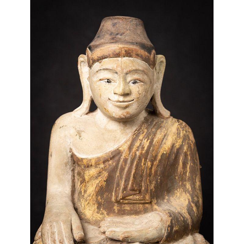 Beautiful Antique Wooden Burmese Buddha from Burma For Sale 5