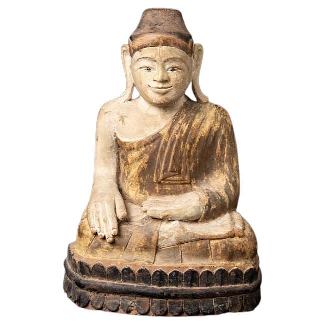 Beautiful Antique Wooden Burmese Buddha from Burma For Sale