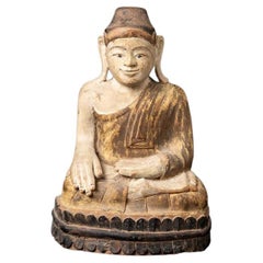 Beautiful Antique Wooden Burmese Buddha from Burma
