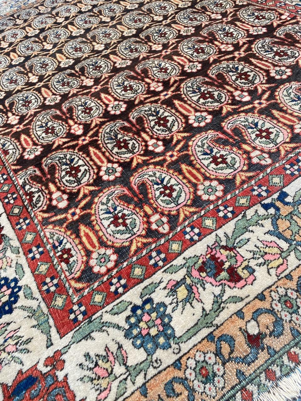 Bobyrug’s very Beautiful Antique Yazd Rug For Sale 6