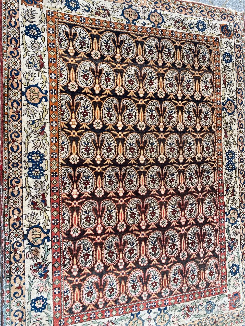 Bobyrug’s very Beautiful Antique Yazd Rug For Sale 8