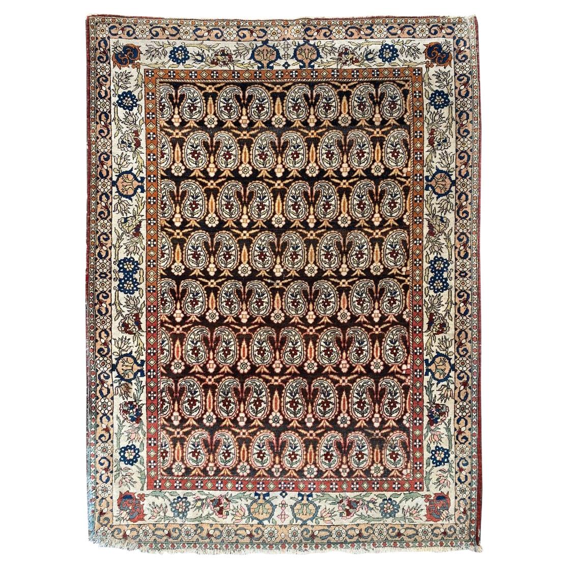 Bobyrug’s very Beautiful Antique Yazd Rug For Sale